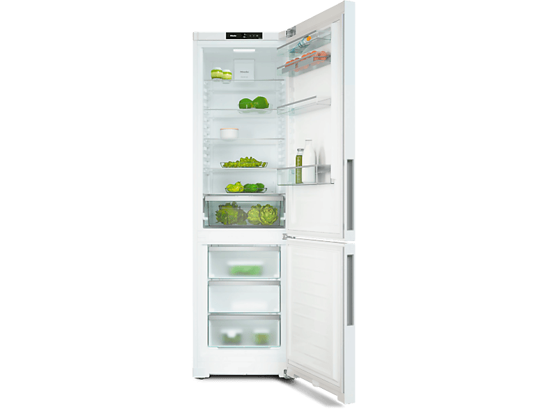 Frigorífico combi - Miele KFN 4395 CD, DailyFreshTotal No Frost, 201.5 cm de alto, 371 l, DuplexCool, Blanco