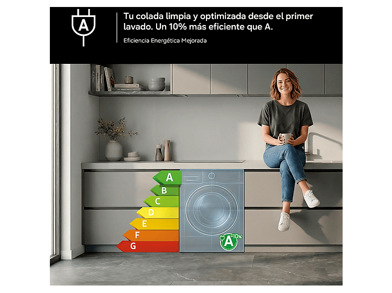 Lavadora carga frontal - Samsung WW90DG6U85LEU3, 9 kg, 1400 rpm, Autodosificación, AI EcoBubble™, AI Wash, Blanco