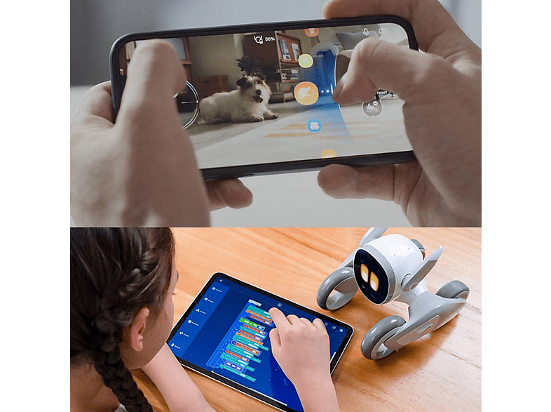 Perro robot inteligente con IA - Loona EPP3.0, Cámara 3D-ToF, Integrado Amazon Lex y ChatGPT, Interactúa con objetos, Múltiples idiomas