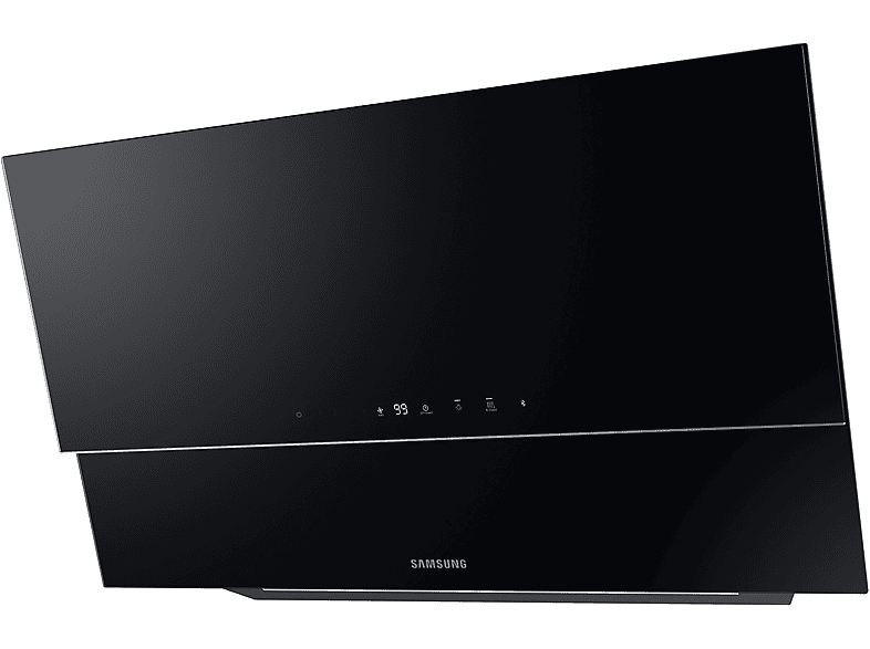 Campana decorativa - Samsung NK36C9804WB/UR, 5 velocidades, 560 m³/h, 90 cm, Cristal Negro
