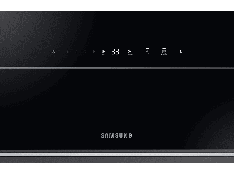 Campana decorativa - Samsung NK36C9804WB/UR, 5 velocidades, 560 m³/h, 90 cm, Cristal Negro