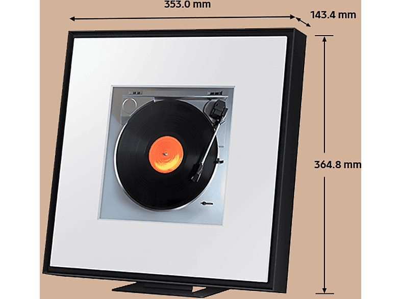 Altavoz - Samsung MUSIC FRAME HW-LS60D/ZF, Bluetooth, 6 altavoces, Dolby Atmos inalámbrico, Negro