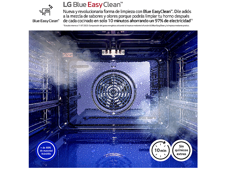 Horno a vapor - LG WS9D7672WM, Multifunción, Pirolítico, 76 l, 59.2 cm, Cristal negro mate