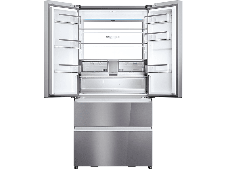Frigorífico americano - Haier FD 90 Series 7 HFR79F19EFGK Cristal, No Frost, 190 cm, 703 l, Fabricador de hielo, My Zone, Cristal Zafiro