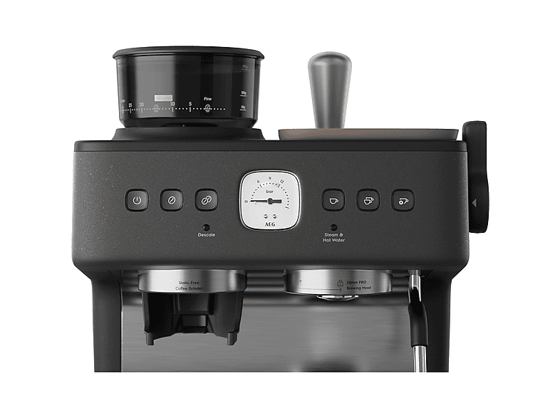 Máquina espresso - AEG EC8-1-8BP, 20 bar, 2200 W, 2 tazas, Negro