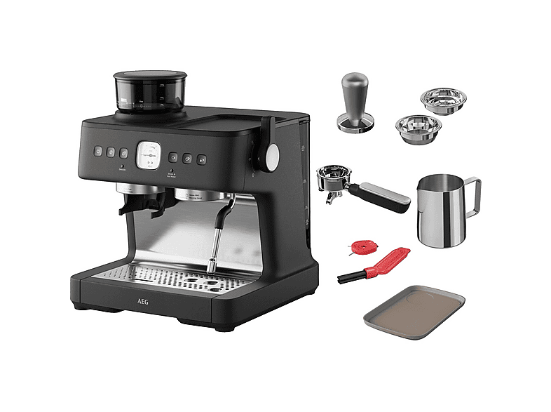 Máquina espresso - AEG EC8-1-8BP, 20 bar, 2200 W, 2 tazas, Negro