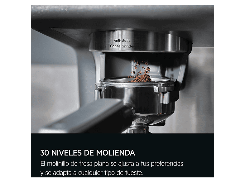 Máquina espresso - AEG EC8-1-8BP, 20 bar, 2200 W, 2 tazas, Negro