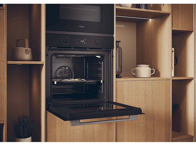 Horno - Haier ID Series 2 H6 ID2P5B3YTX, Multifunción, Pirolítico y por agua, 78 l, Cavidad XXL, 12 funciones, 60 cm, Inox