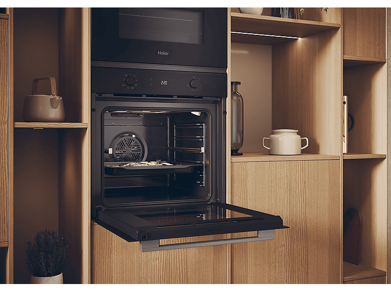 Horno - Haier ID Series 2 H6 ID2P3T1HTX, Multifunción, Limpieza por agua, 78 l, Cavidad XXL, 9 funciones, 60 cm, Negro