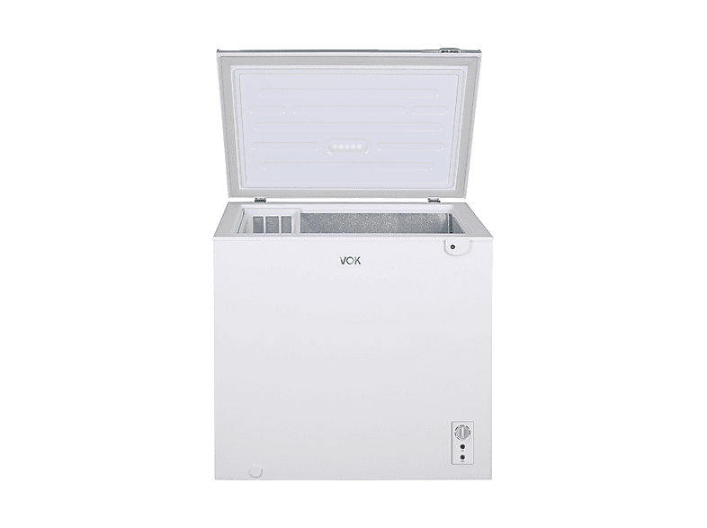 Congelador horizontal - Vok EVF-194CDEW, Capacidad 194 l, Función dual, Cerradura, 83,5 cm, Blanco