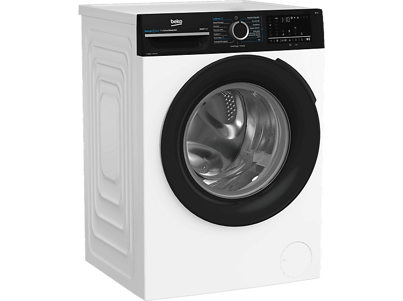 Lavadora carga frontal - Beko BM3WFU41041W, 10 kg, 1400 rpm, 15 Programas, Energy Spin, Steam Therapy, Motor ProSmart Inverter, Blanco