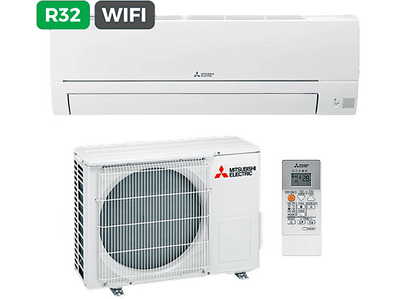 Split 1x1 - Mitsubishi Electric MSZ-HR35VFK, Función Inverter, Blanco