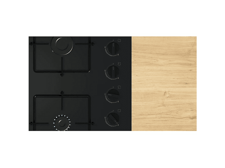 Placa de gas - Bosch Serie 2 POP6B6K30, 4 zone(s) zonas, 590 mm, Negro