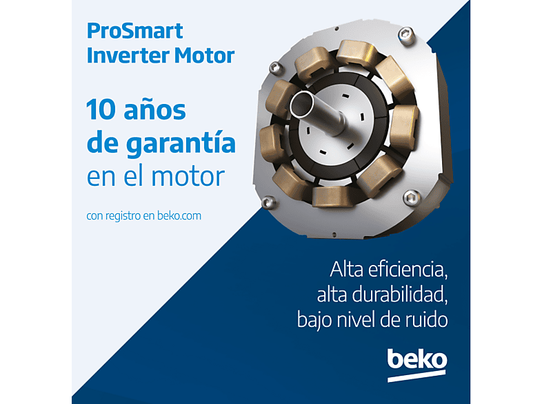 Congelador vertical - Beko B3RFNE314W, 286 l, 186.5 cm, No Frost, SmoothFit™, Puerta reversible, Motor ProSmart Inverter, Blanco