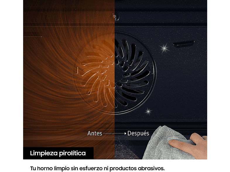 Horno - Samsung Dual Cook NV7B4430ZAB/U1, Multifunción, Pirolítico, 76l, 59.5 cm, Función WiFi con SmartThings, Negro