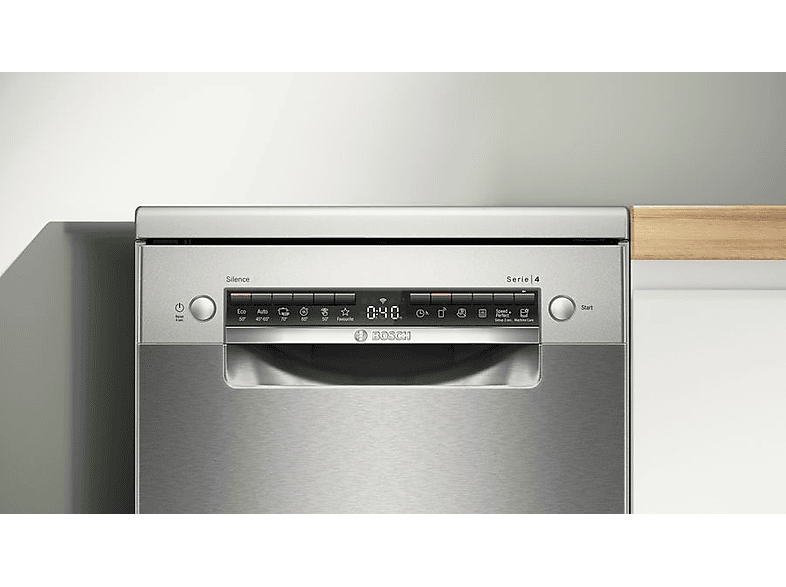 Lavavajillas - Bosch SPS4EMI61E, Serie 4, 10 servicios, 6 programas, 45 cm, Tecnología Active Water, Home Connect, Inox