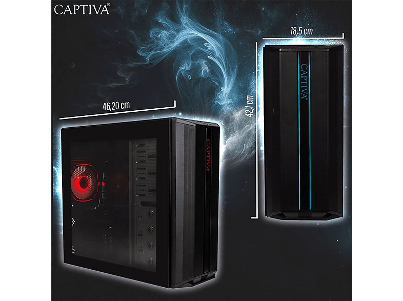 PC gaming - Captiva Advanced Gaming R92-299, AMD Ryzen 7 5700X, 8 Núcleos, 32 GB RAM, 1 TB SSD, GeForce RTX™ 5060, Windows 11 Home, Negro