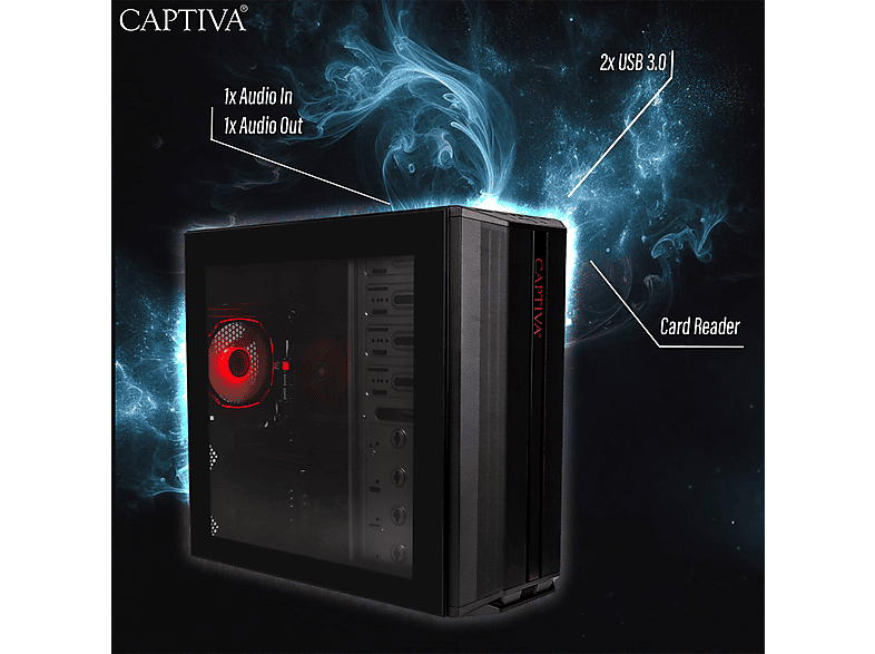 PC gaming - Captiva Advanced Gaming R92-299, AMD Ryzen 7 5700X, 8 Núcleos, 32 GB RAM, 1 TB SSD, GeForce RTX™ 5060, Windows 11 Home, Negro