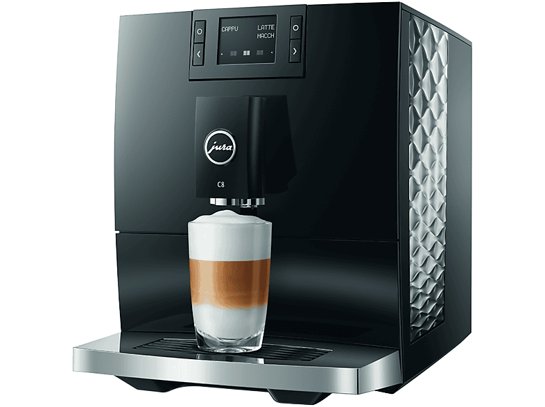 Cafetera superautomática - Jura C8 Piano Black, 15 bar, 1450 W, 6 Especialidades, Negro