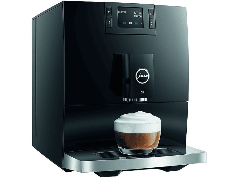 Cafetera superautomática - Jura C8 Piano Black, 15 bar, 1450 W, 6 Especialidades, Negro