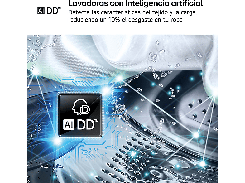 Lavadora carga frontal - LG F0P3CYV2W, 20 kg, 1000 rpm, 14 programas, TurboWash™ 360˚, Steam™, Blanco