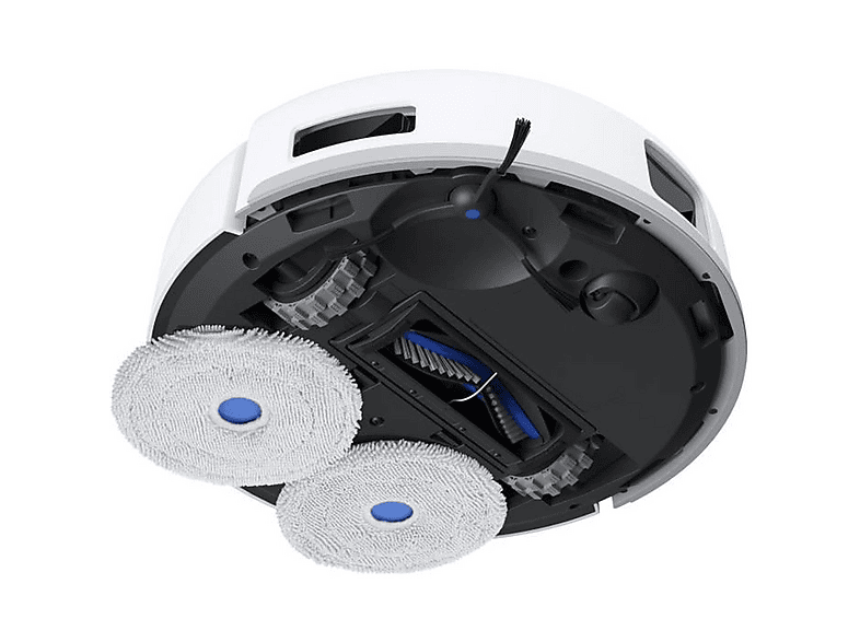 Robot friegasuelos - Ecovacs Deebot Mini Blue, 70 W, Potencia de succión 19,5 kPa, Depósito 0,14 l, Autonomía 128Min., Blanco