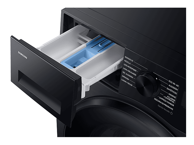 Lavadora secadora - Samsung WD11DG5B15BBEC, 11kg, 6kg, 1400 rpm, Air Wash, WiFi, Negro