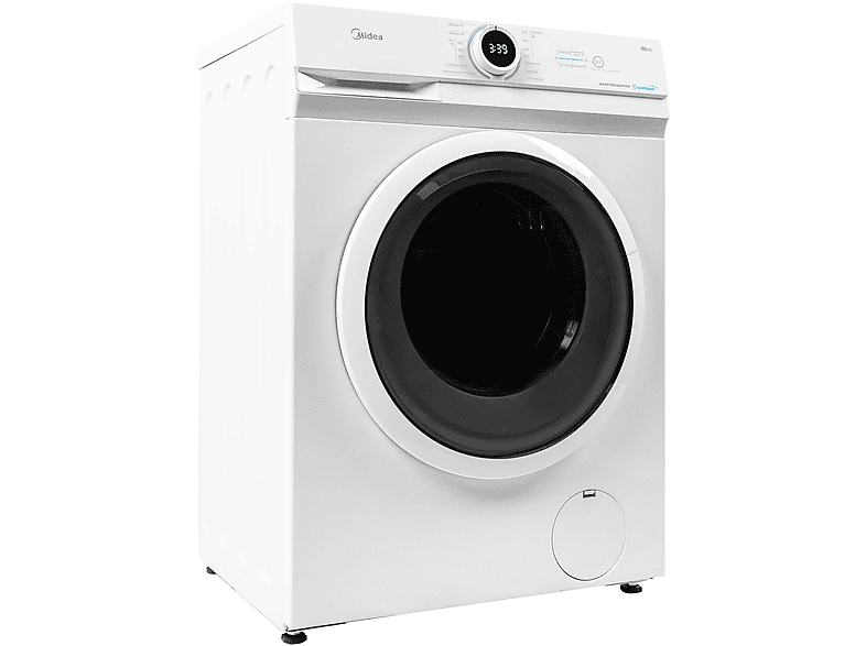 Lavadora carga frontal - Midea MF100W80BA/W-ES, 8 kg, 1400 rpm, 15 Programas, 72dB(A), 47.5 cm Profundidad, Blanco