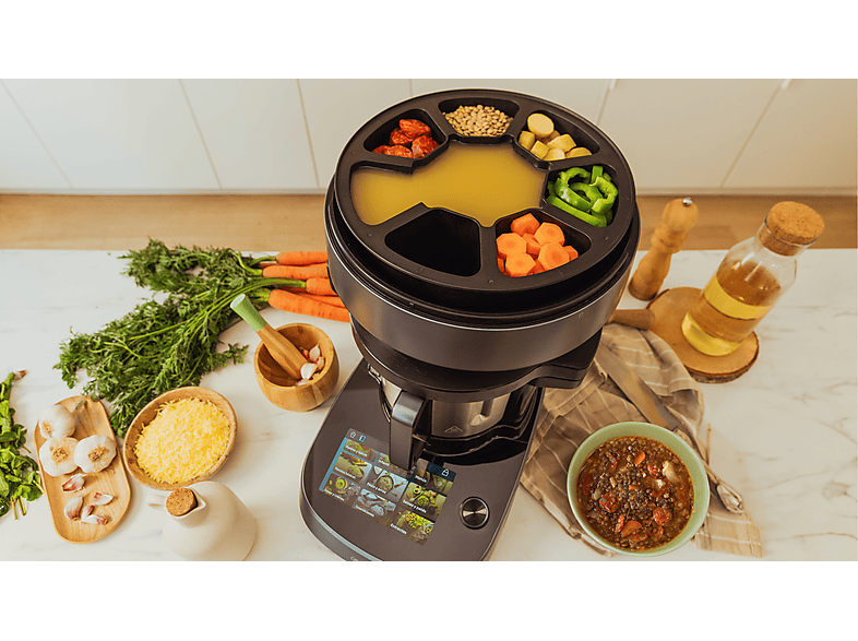 Robot de cocina - Cecotec Mambo CooKing Total Gourmet, 2200W, 4.5 l, 45 Funciones, 1000 recetas, Dispensador, Panel táctil, Autolimpieza, Wi-Fi, Inox