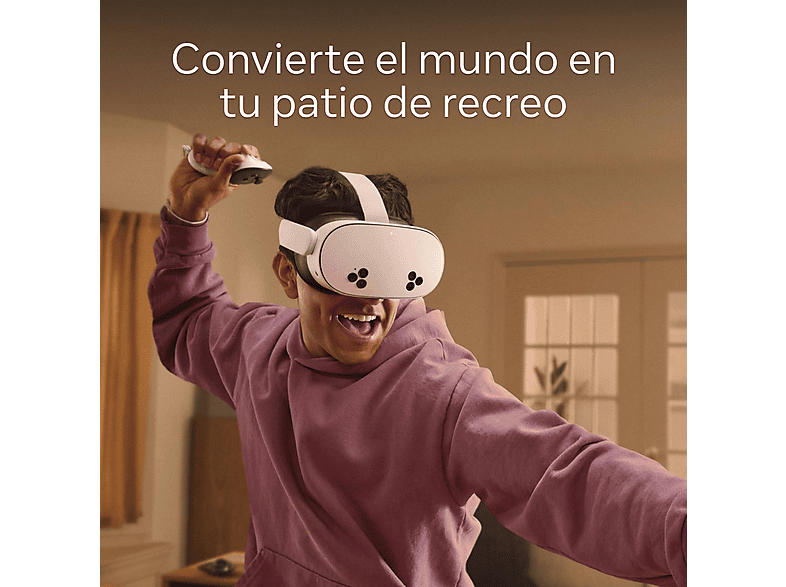 Gafas de realidad virtual - Meta Quest 3s, 128 GB, 8GB RAM, Snapdragon XR2 Gen 2, 1832×1920p, 2.5h Autonomía, Blanco