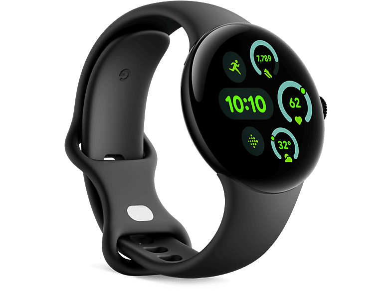 Smartwatch - Google Pixel Watch 3, AMOLED, 45 mm, S-L, Aluminio 100% reciclado, Obsidiana
