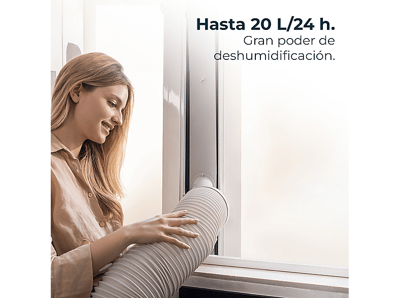 Aire acondicionado portátil - Cecotec ForceClima 7400 Touch, 7000 BTU, Táctil, Mando a distancia, deshumidificador, Gas R-290, 15-20 m², Blanco