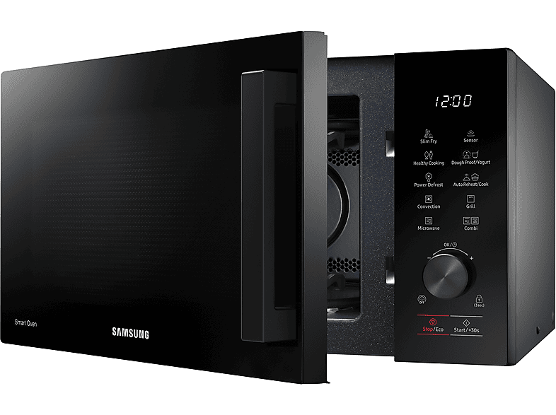 Microondas - Samsung, Microondas con horno – Samsung MC28A5137CK/E1, 900 W, 6 niveles, 28 l, Por Convección, Negro