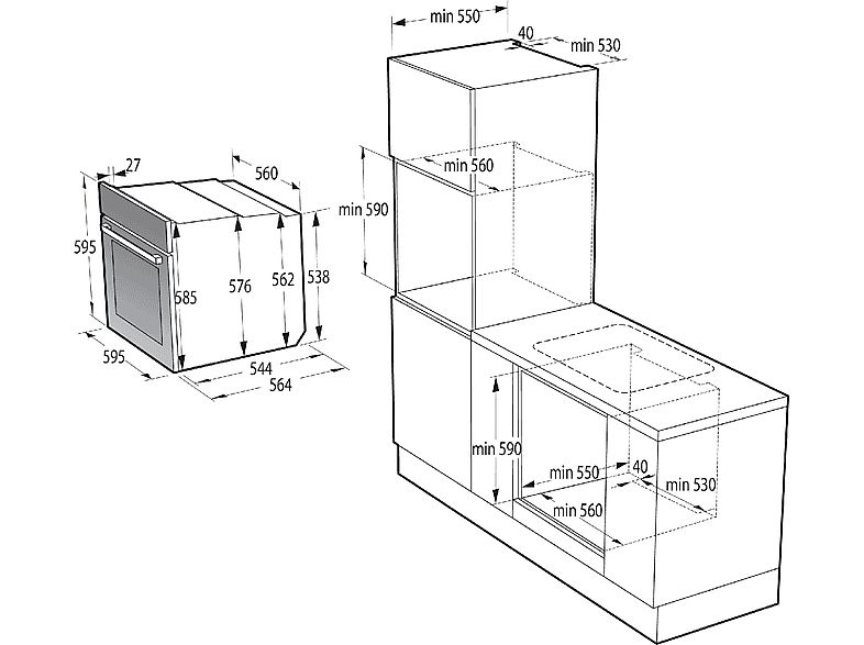Horno - Hisense BI64213E14PX, Multifunción, Pirolítico, 77 L, 59.5 cm, Modo Air Fry, A+, Inox