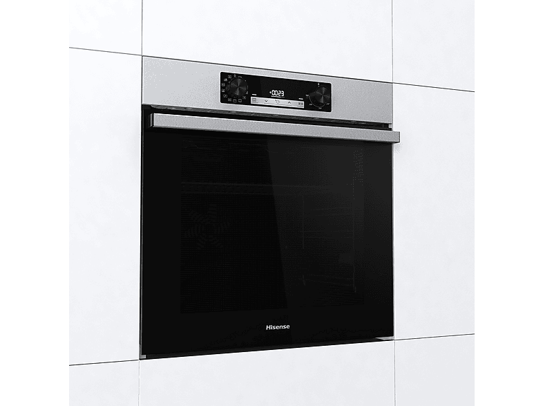 Horno - Hisense BI64213E14PX, Multifunción, Pirolítico, 77 L, 59.5 cm, Modo Air Fry, A+, Inox