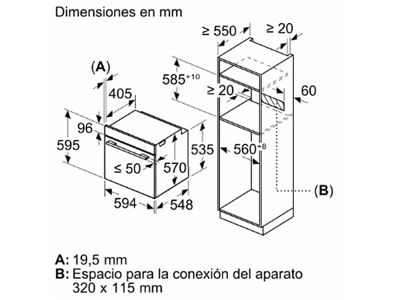 Horno - Balay 3HB4841X3, Serie Acero, Multifunción, Pirolítico e hidrolítico, 71 l, AutoChef 10 recetas, Raíles Comfort, 60 cm, Inox