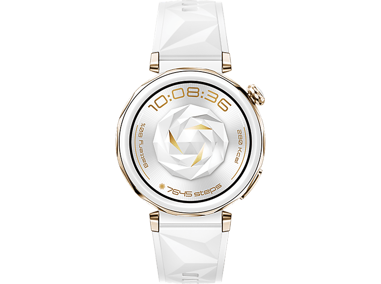 Smartwatch - Huawei Watch GT5 Pro 42mm, Llamadas Bluetooth, Respuesta con Teclado, Mapas Campos Golf, 7 días batería, Correa Fluoroelastómero Blanco