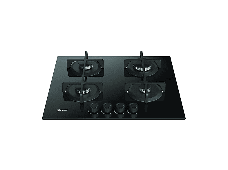 Placa de gas - Indesit ING 61T/BK 1, 4 zone(s) zonas, 59 cm, Negro