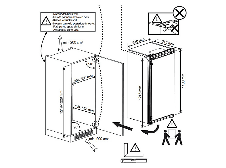 Frigorífico una puerta integrable - Beko BSSA210K4SN, Cíclico, 121.5 cm Altura, 175 l, Puerta Reversible, Motor ProSmart™ Inverter, Sin panelar
