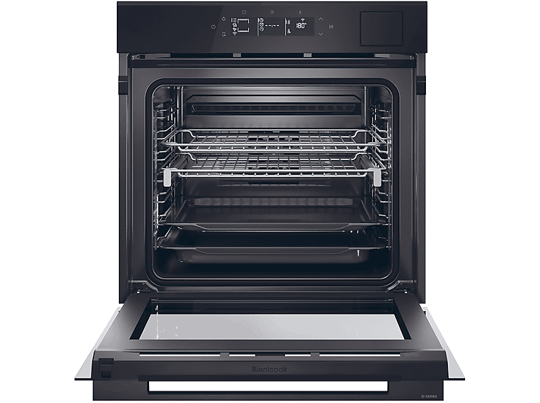 Horno a vapor - Haier ID Series 4 H6 ID46G3SYTB, Multifunción, Pirolítico y por agua, 78 l, Vapor Steam Plus, 27 funciones, 60 cm, Negro