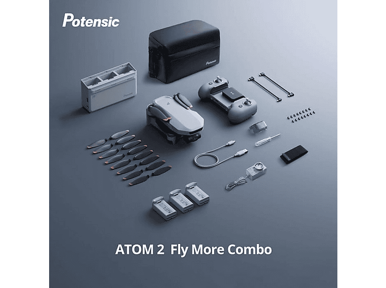 Dron - Potensic DRONE ATOM 2 FLY MORE COMBO(EU), 48 megapixel, 32 min, Blanco