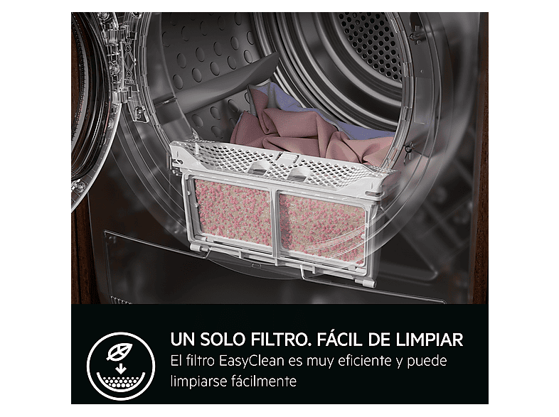 Secadora bomba de calor - AEG Serie 8000 AbsoluteCare TR839T4PBC, 9 kg, Blanco