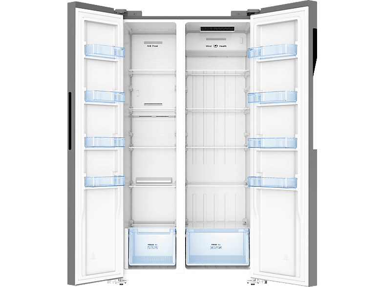 Frigorífico americano - Infiniton SBS-456A78XEL, No Frost, 177.5 cm Altura, 410 l, Inverter, 40 dB(A), Fresh Zone, Bi-Zona Indoor, Inox