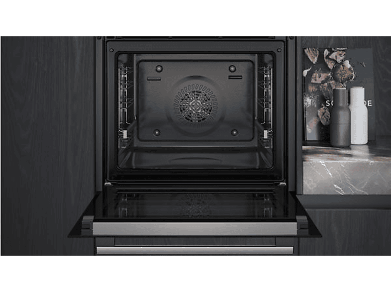 Horno - Siemens HB578GES3, Serie IQ500, Multifunción, Pirolítico e hidrolítico, 71 l, Humid Clean, PerfectCooking 3D, 60 cm, Negro