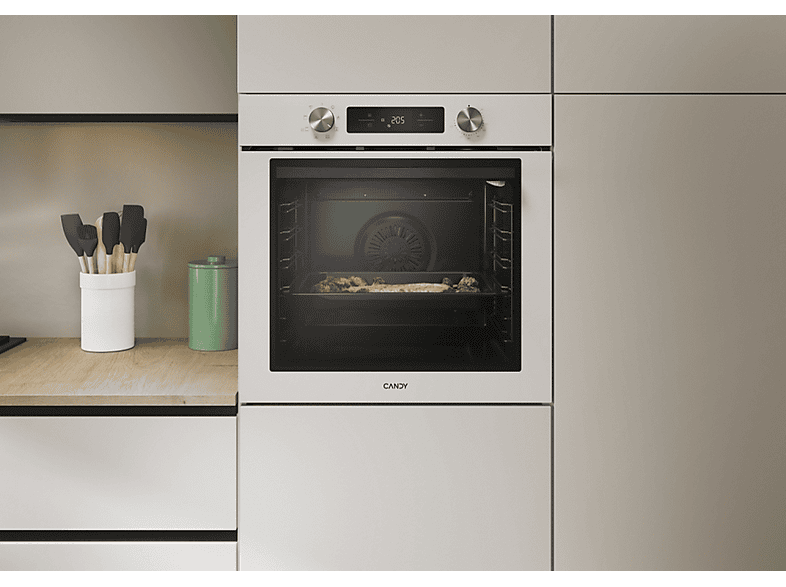 Horno - Candy Bake 600, Convección + Ventilador, Hidrolítico, 78 l, 59.5 cm Alto y Ancho, 9 Funciones de Cocción, Multifunción, Blanco
