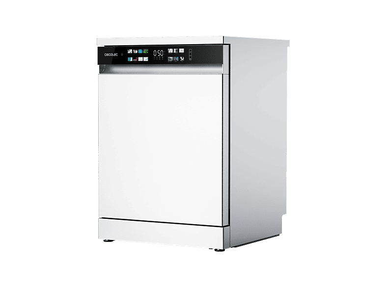 Lavavajillas - Cecotec Bolero Aguazero 6210 D, 15 cubiertos, 14 programas, 60 cm, Tercera bandeja, Pantalla FullColor XXL, Dual Zone Wash, White