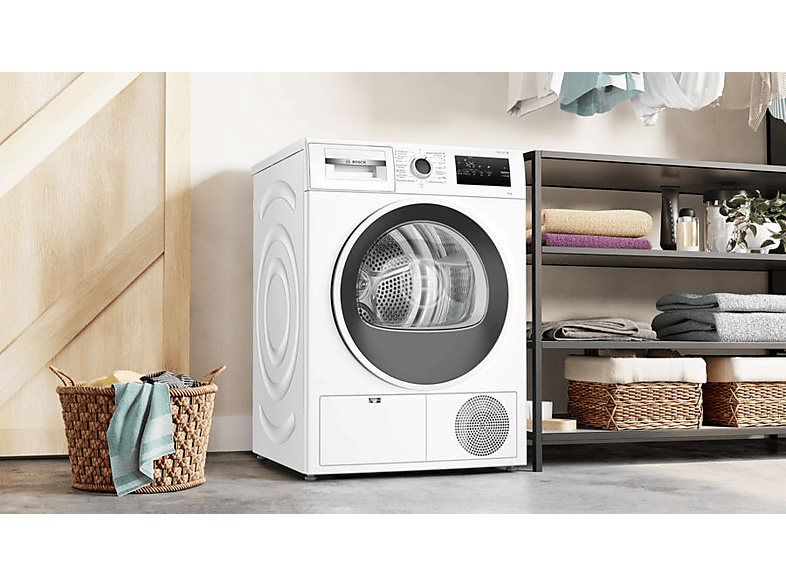 Secadora bomba de calor - Bosch WTR83200ES, Serie 4, 8 kg, 11 programas, AutoDry, Easy Clean, Blanco