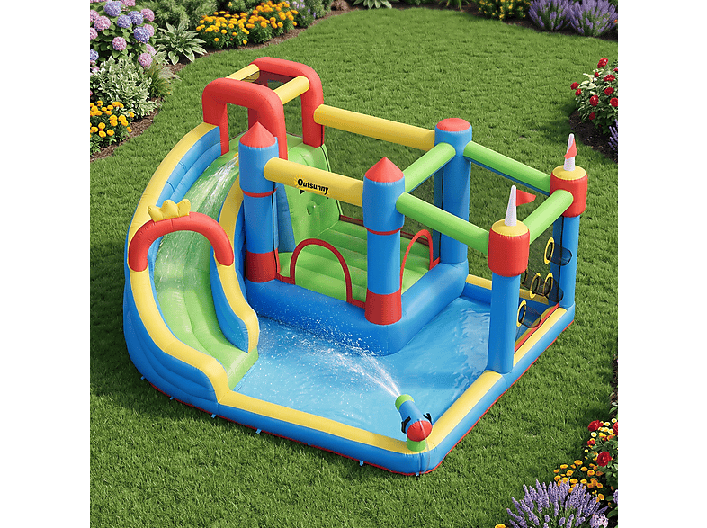 Castillo Hinchable - Outsunny 342-040V90, a partir de 5 año(s), Multicolor