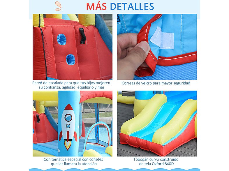 Castillo Hinchable - Outsunny 330x265x185 cm, a partir de 3 año(s), Multicolor