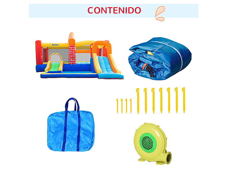 Castillo hinchable - Outsunny 342-055V90, a partir de 3 año(s), multicolor